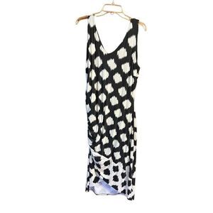 INC international concepts * Low Vs * Tank Dress Black/Off ￼white Sz L NWT